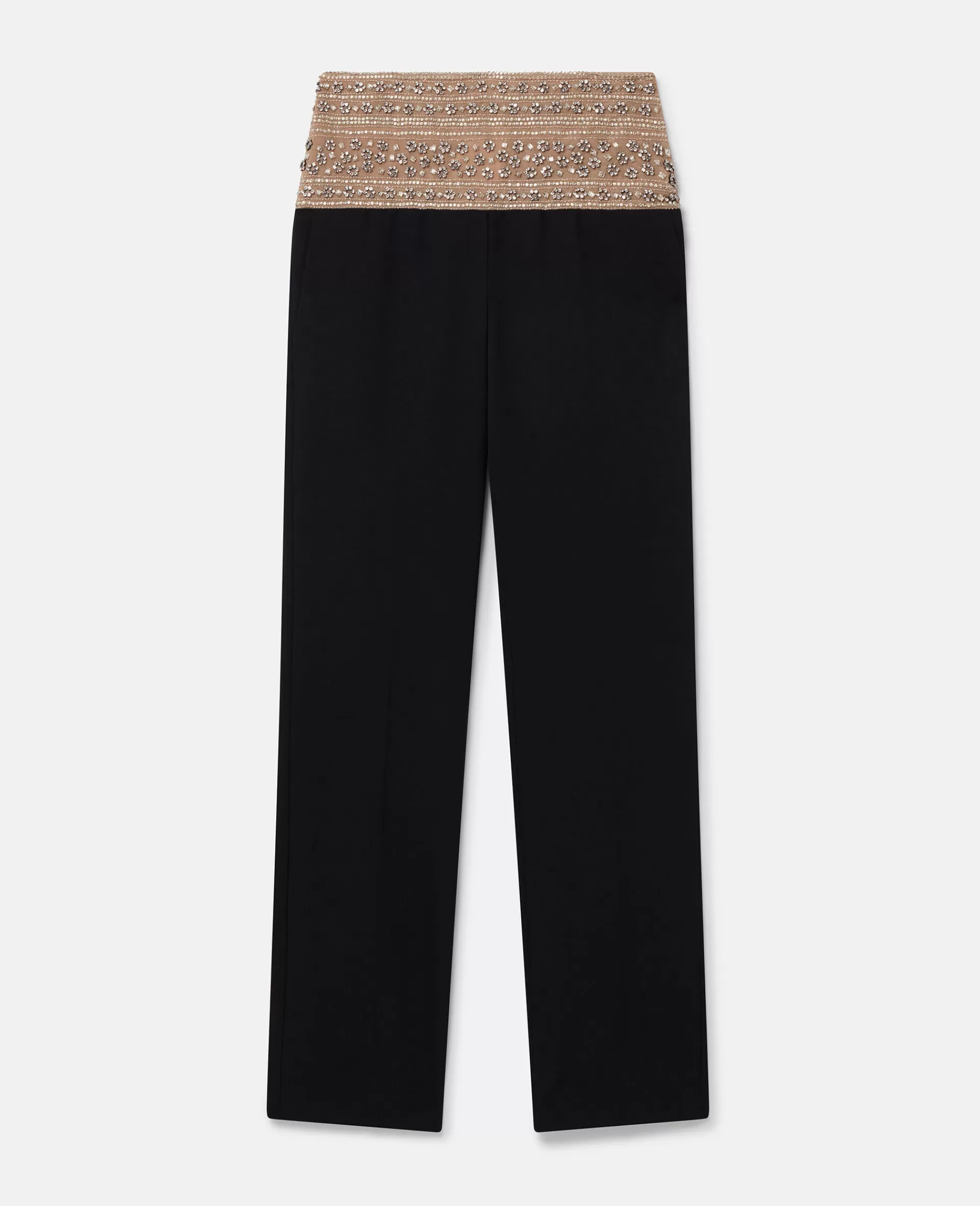 New Crystal-Embellished Wool Trousers Women Pants And Shorts | Tailoring