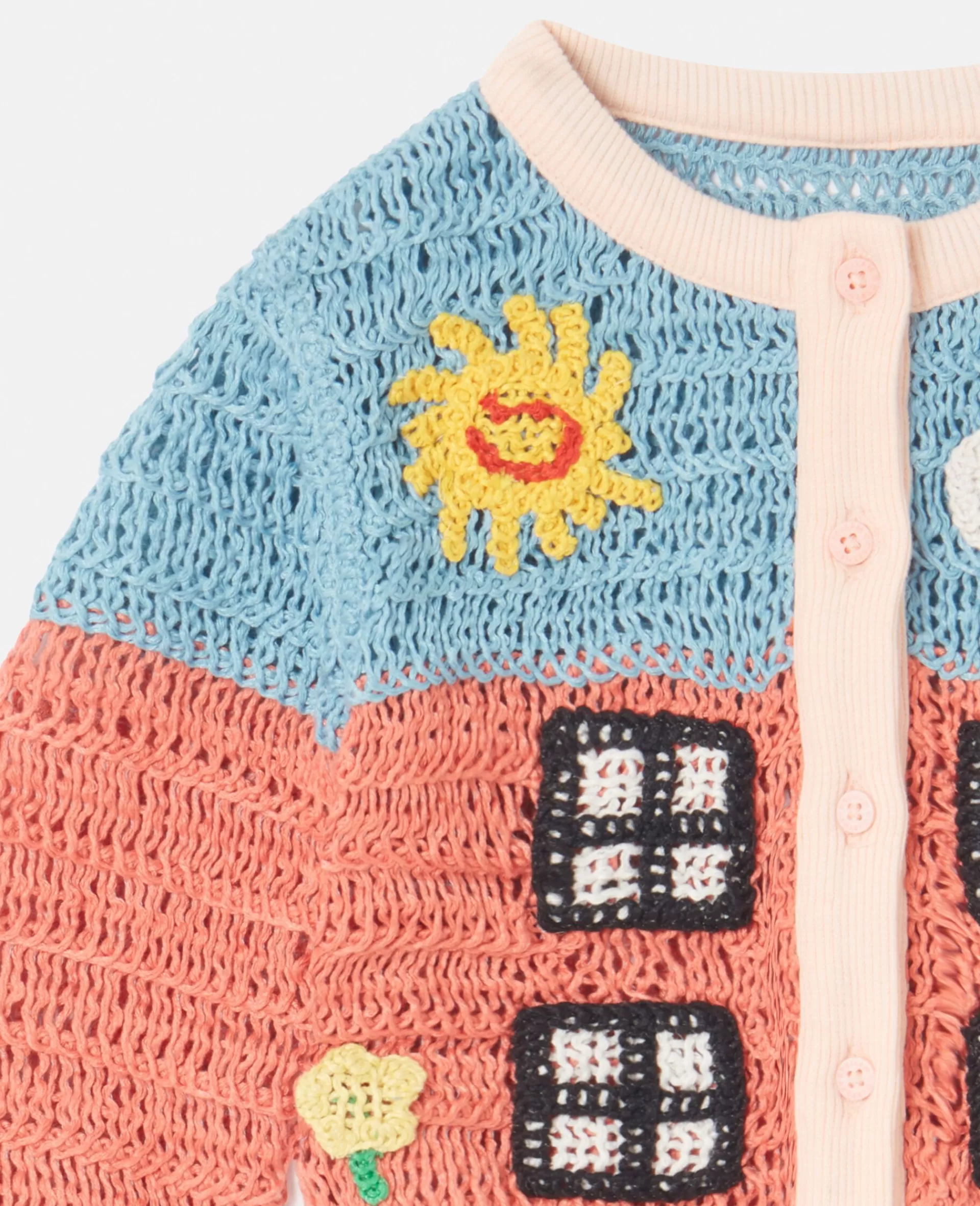 Best Sale Farmyard Appliqué Knitted Cardigan Kids Sweatshirt And T-shirts | Baby Girls