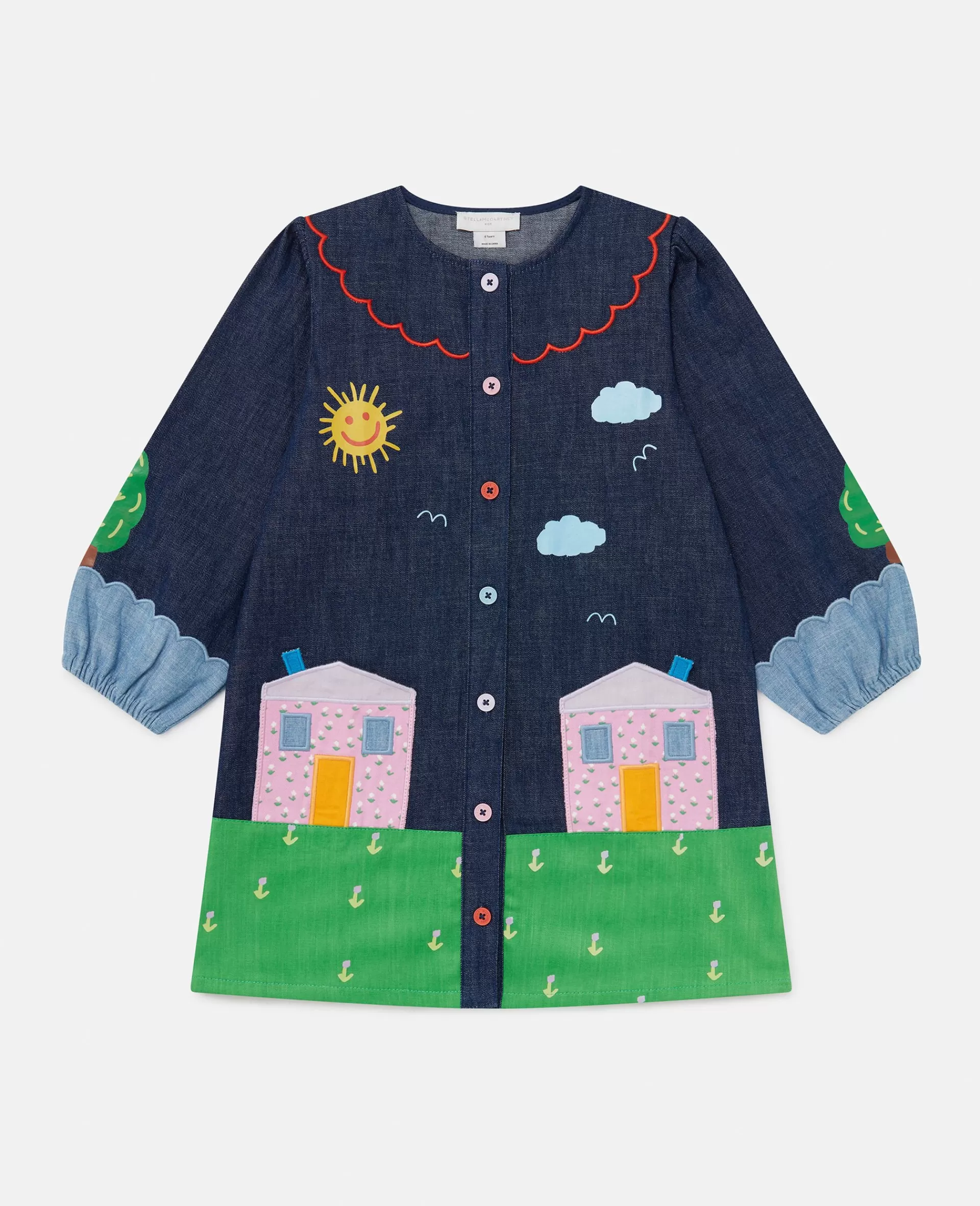 New Farmyard Appliqué Long-Sleeve Dress Kids Dresses & Jumpsuits