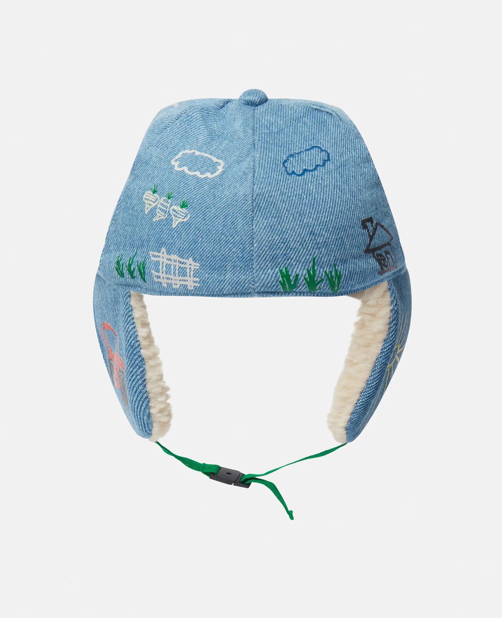 Outlet Farmyard Embroidered Hat with Ear Flaps Kids/BOY Shoes And Accessories