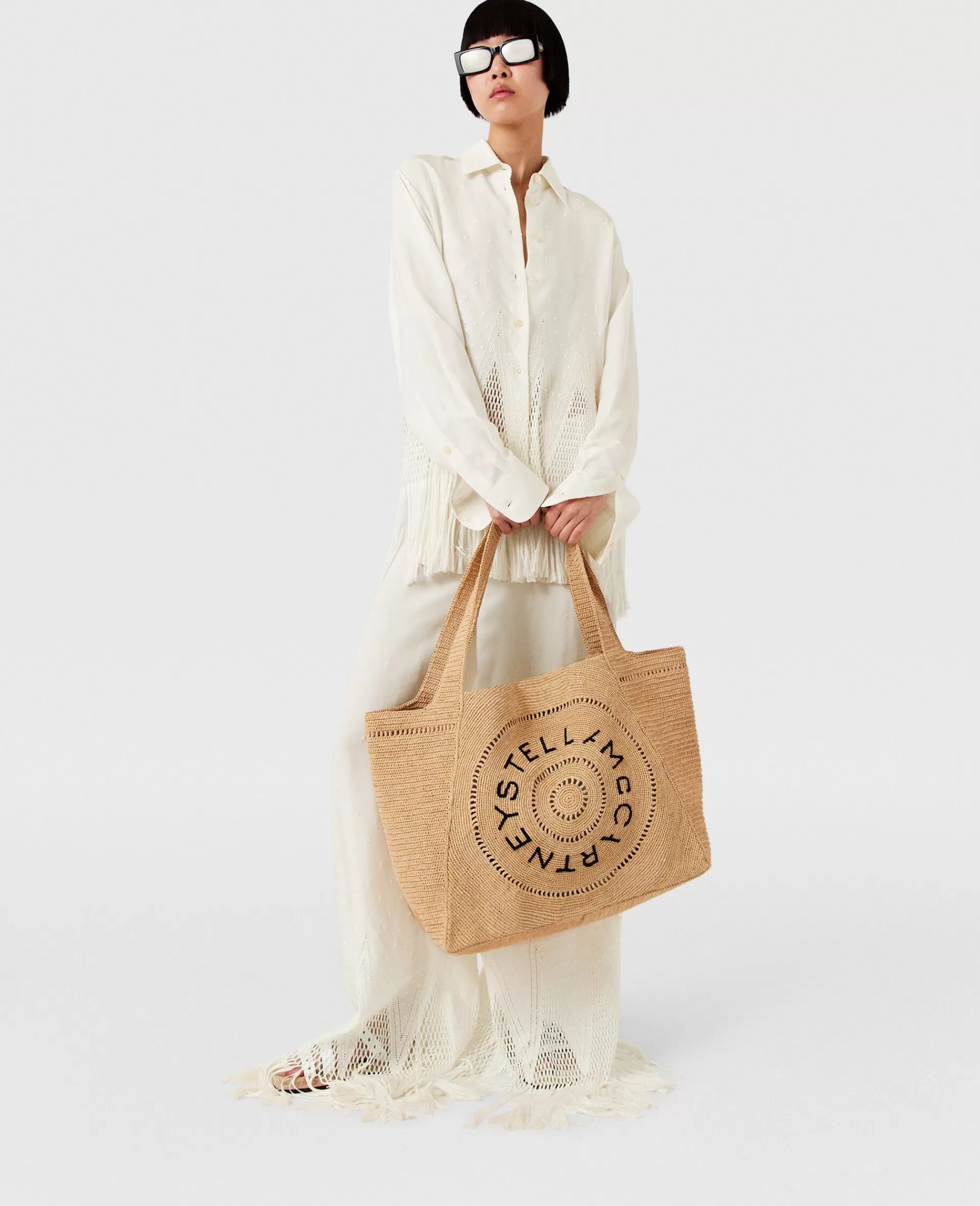 Shop Logo Raffia Large Tote Bag Women Shoulder Bags | Logo Bag