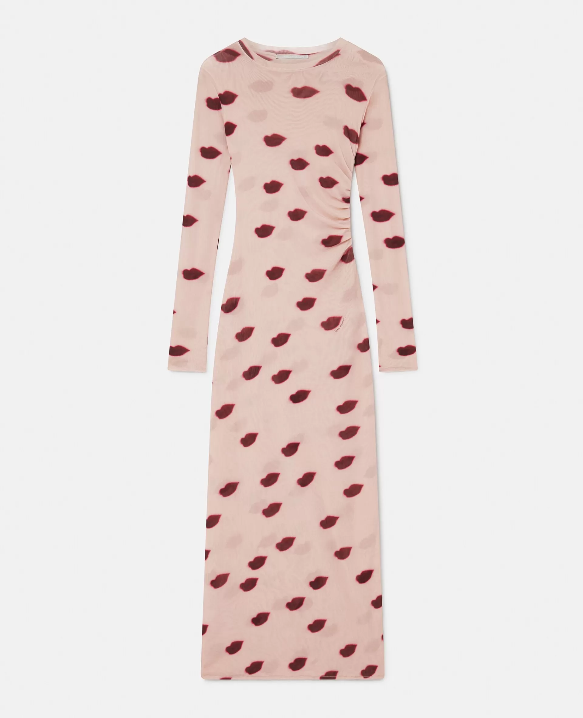 Flash Sale Long-Sleeve Lips Print Maxi Dress Women Dresses