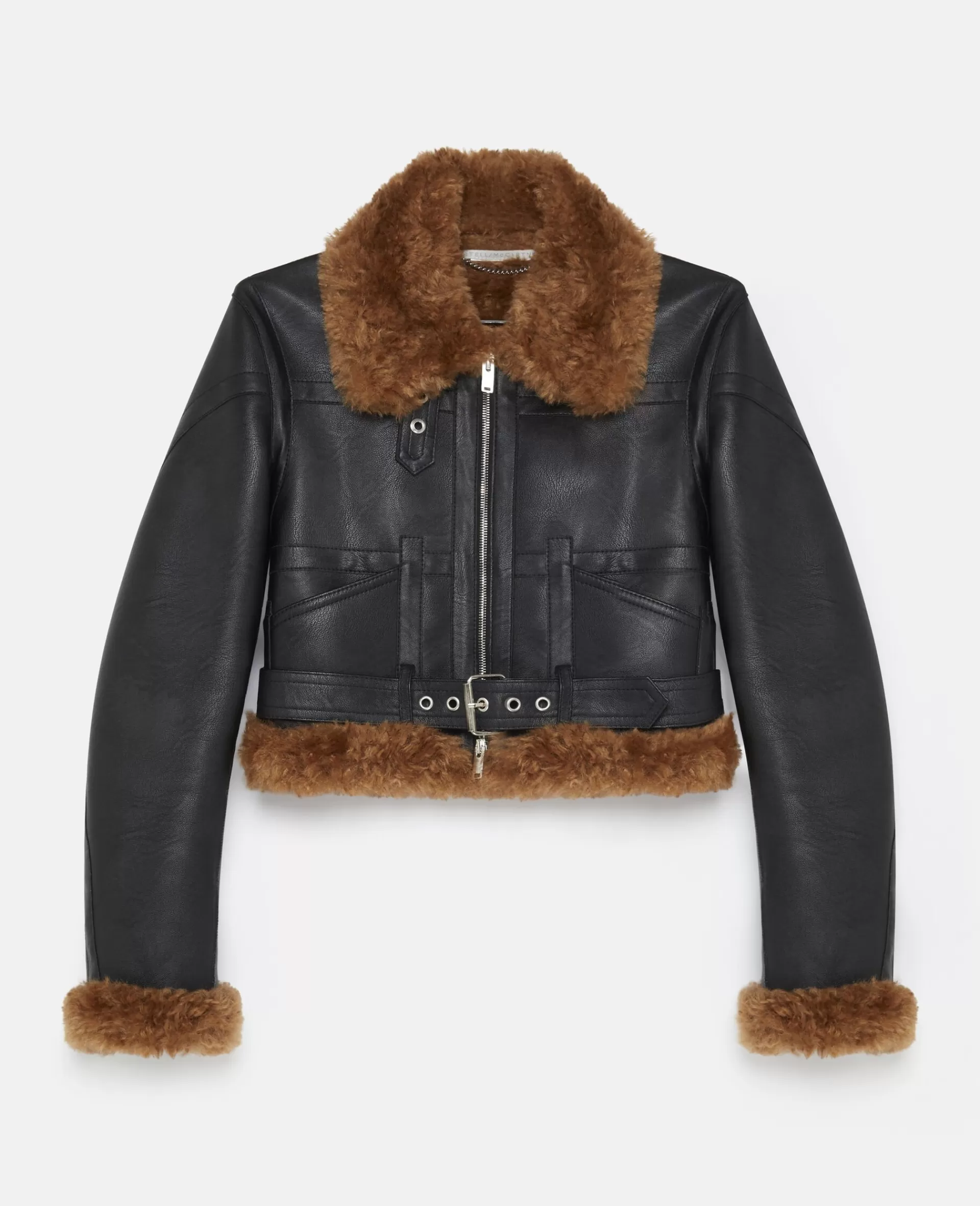 Best Sale Plush Teddy Cropped Biker Jacket Women Coats And Jackets