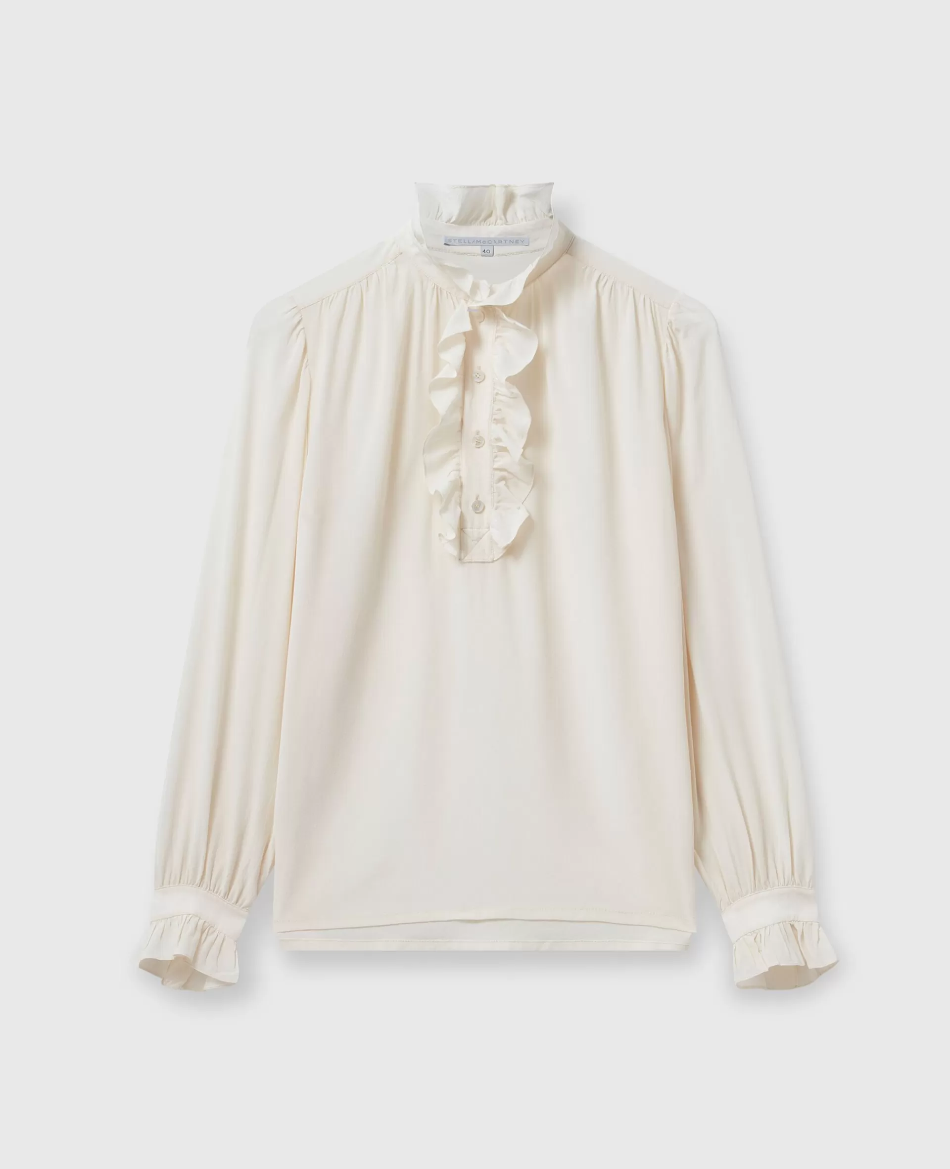 Store Silk Crêpe de Chine Ruffled Shirt Women Shirts And Tops