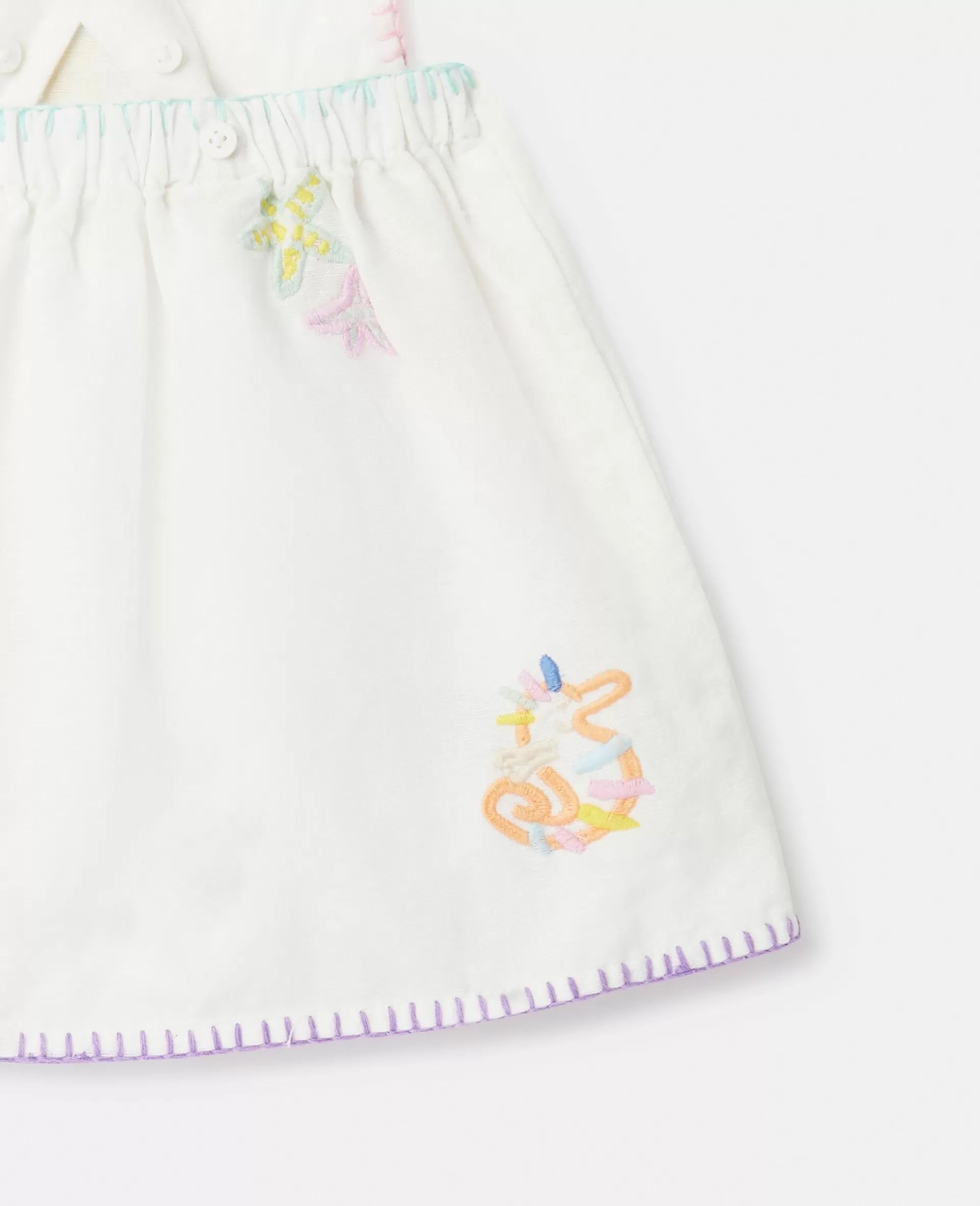 Fashion Summer Doodles Embroidery Pinafore Dress Kids Dresses & Jumpsuits | Baby Girls