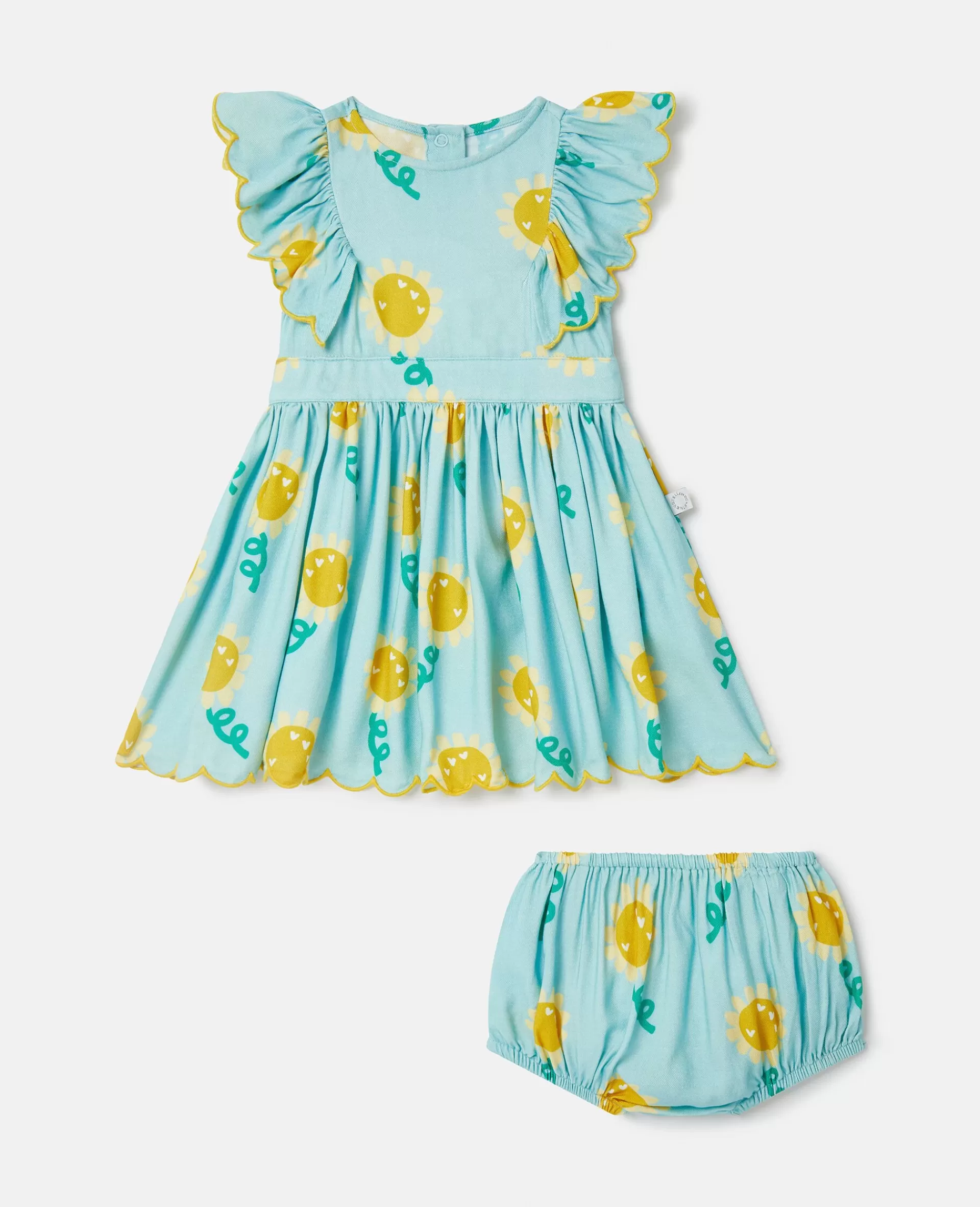 Fashion Sunflower Print Sleeveless Dress and Bloomers Set Kids Dresses & Jumpsuits | Baby Girls