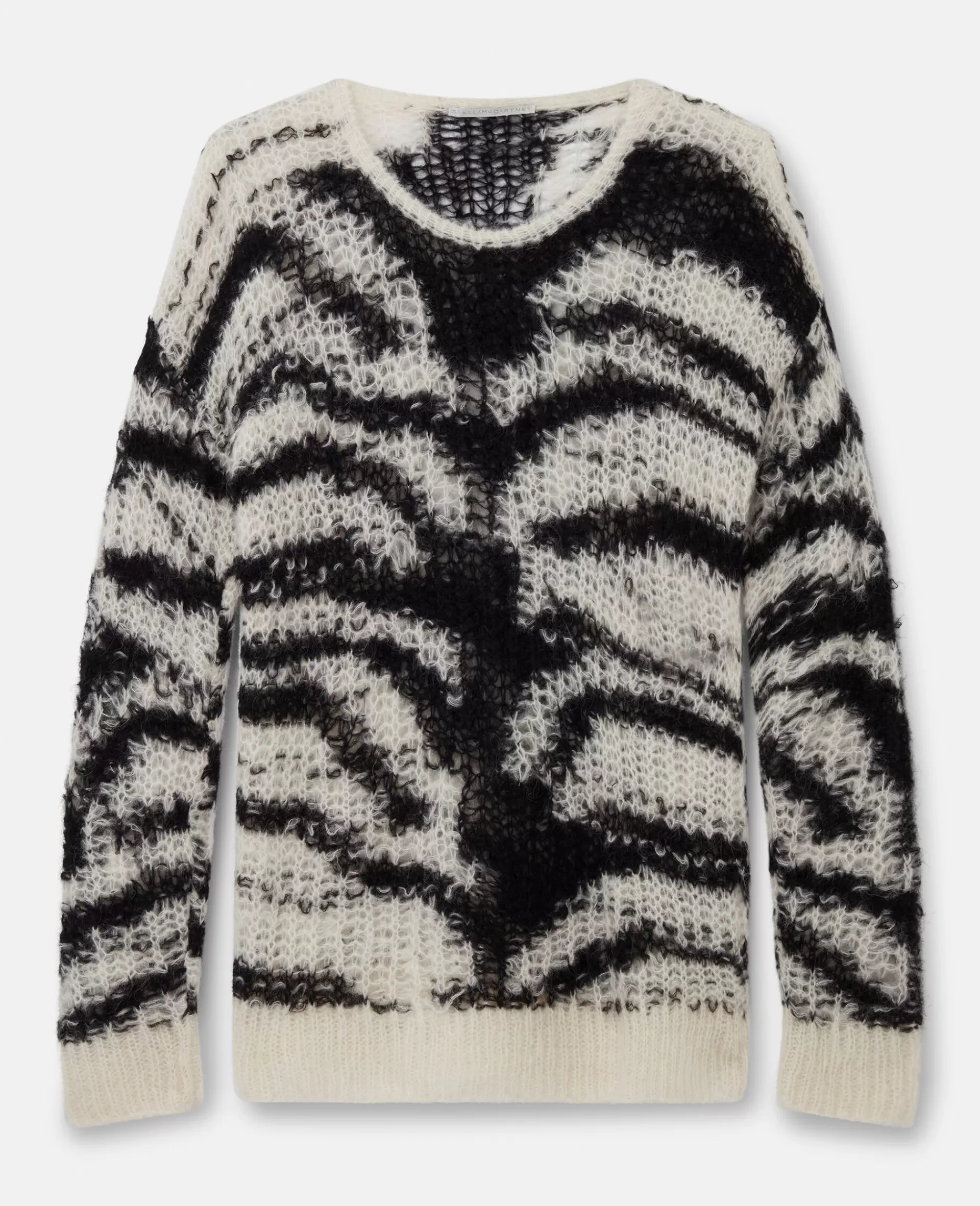 New Tiger Pattern Open-Knit Sweater Women Knitwear