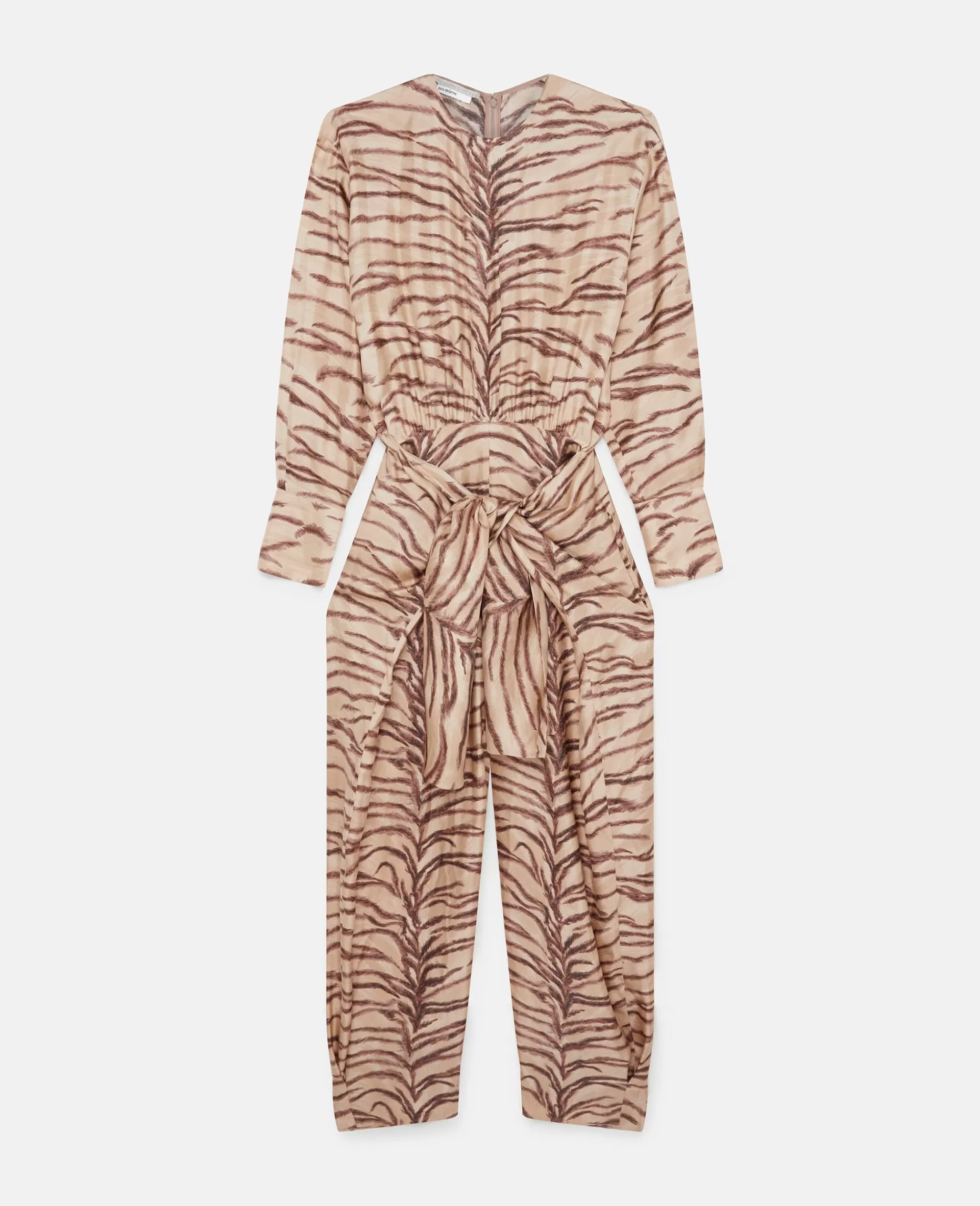 Shop Tiger Print Tie-Front Jumpsuit Women Jumpsuits