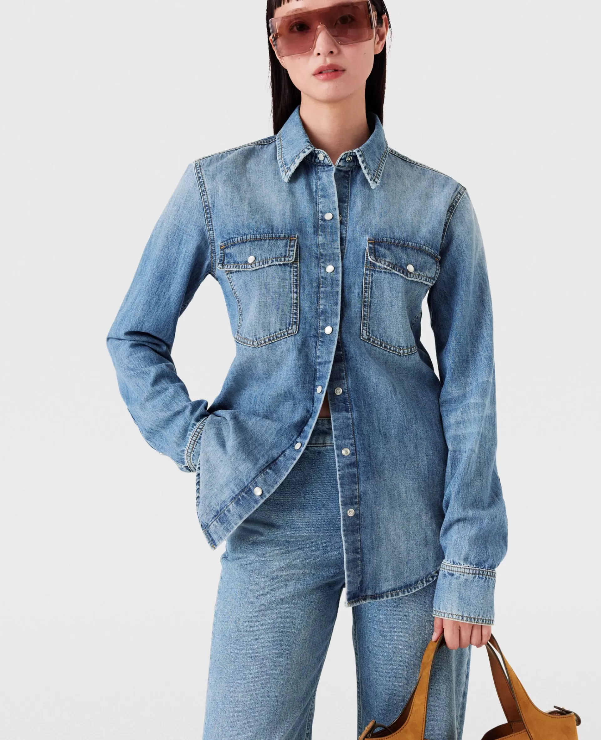 Cheap Vintage Wash Denim Shirt Women Denim | Shirts And Tops